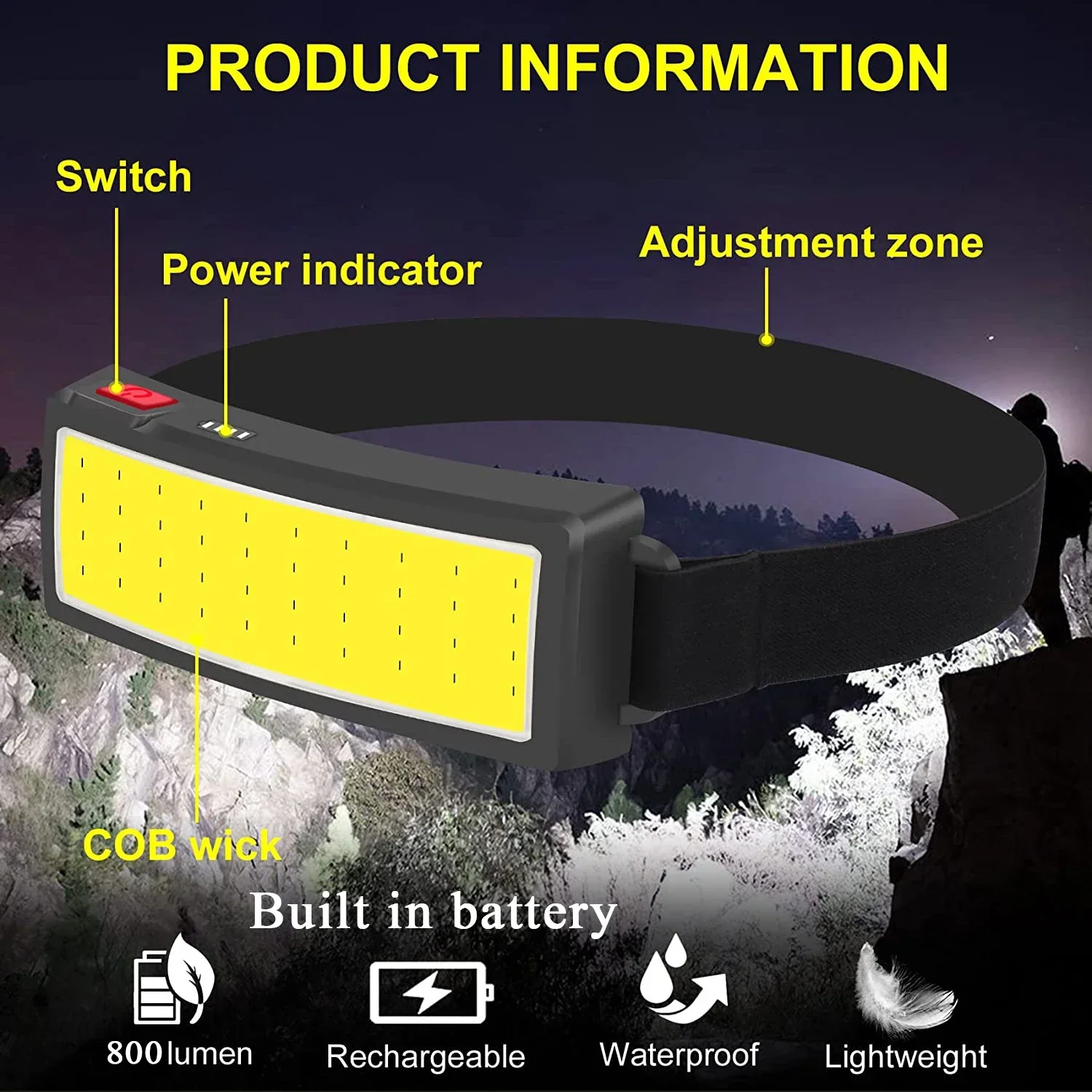 Powerful COB LED Headlamp Type - Fish Finder Battery review and price